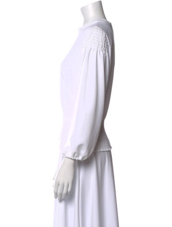 A.L.C. Crew Neck Three-Quarter Sleeve Crop Top