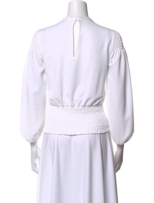 A.L.C. Crew Neck Three-Quarter Sleeve Crop Top