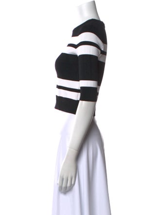 A.L.C. Striped Crew Neck Crop Top