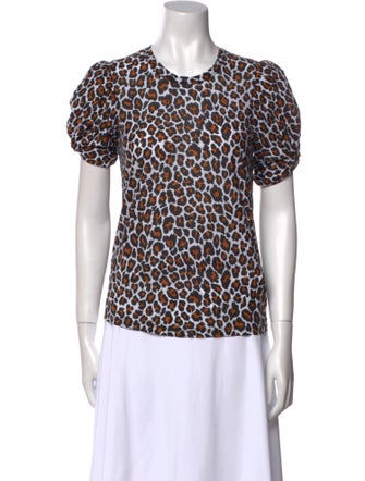 A.L.C. Animal Print Crew Neck T-Shirt
