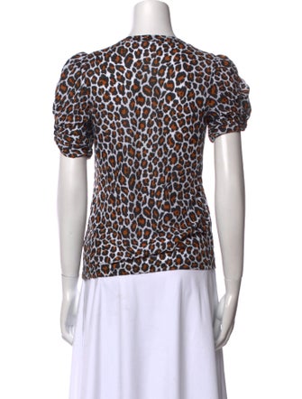A.L.C. Animal Print Crew Neck T-Shirt