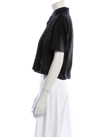 A.L.C. Short Sleeve Crop Top