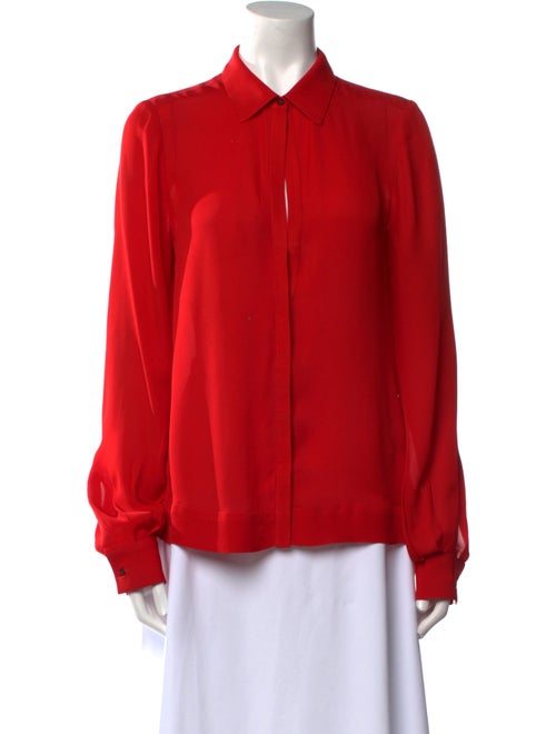 A.L.C. Silk Long Sleeve Button-Up Top