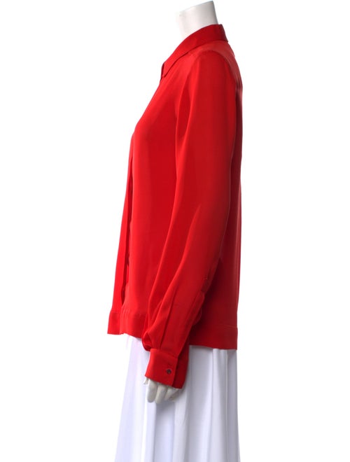 A.L.C. Silk Long Sleeve Button-Up Top