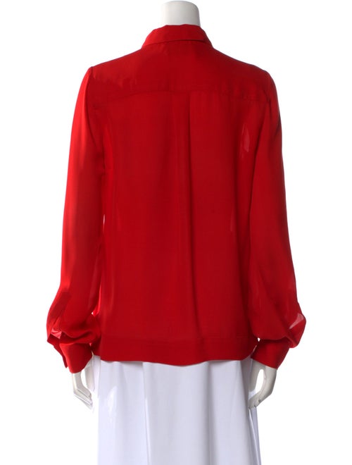 A.L.C. Silk Long Sleeve Button-Up Top