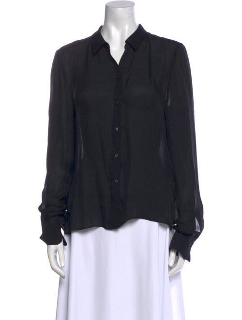 A.L.C. Silk Long Sleeve Button-Up Top