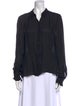A.L.C. Silk Long Sleeve Button-Up Top
