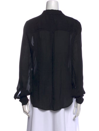 A.L.C. Silk Long Sleeve Button-Up Top