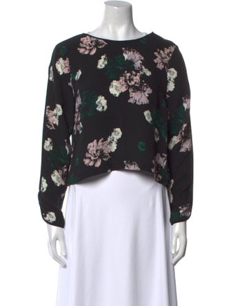 A.L.C. Silk Floral Print Crop Top