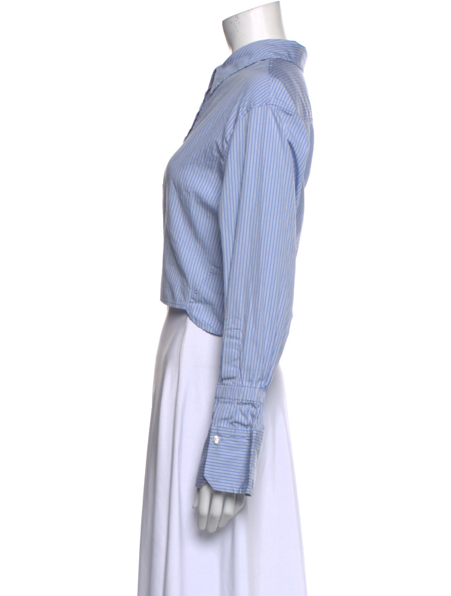 A.L.C. Striped Long Sleeve Crop Top