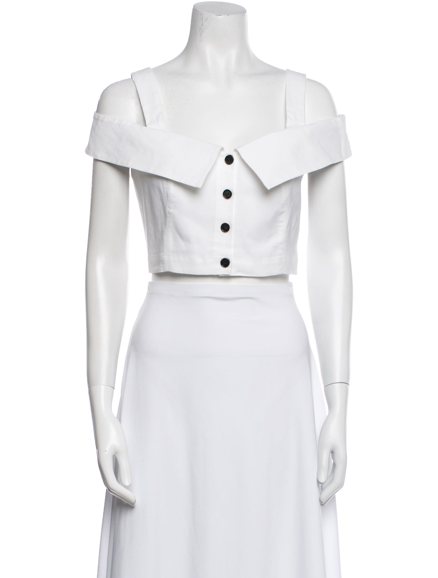 A.L.C. Square Neckline Short Sleeve Crop Top