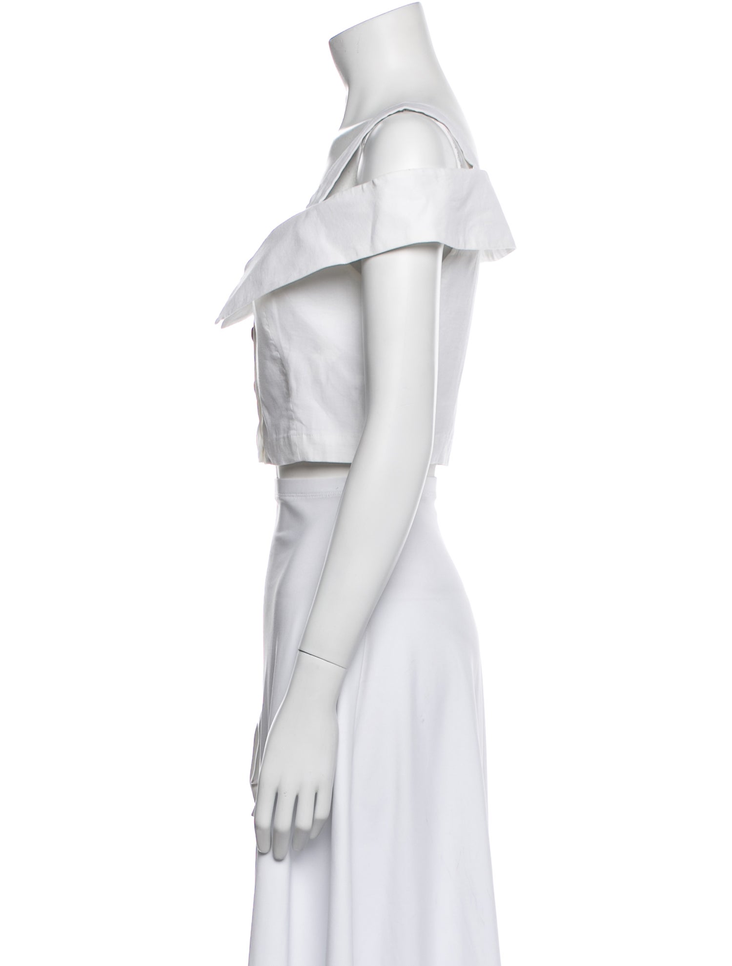 A.L.C. Square Neckline Short Sleeve Crop Top