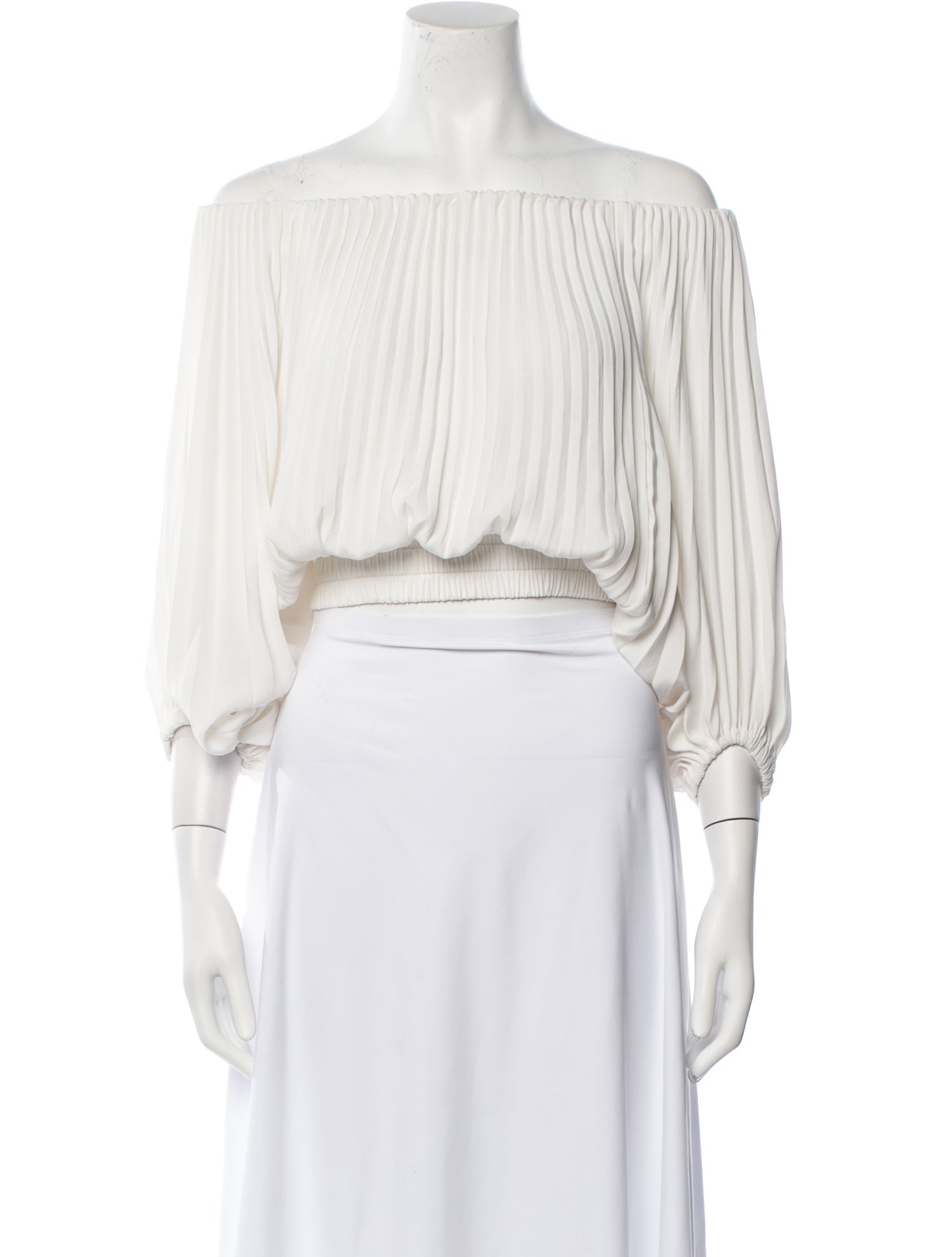 A.L.C. Off-The-Shoulder Three-Quarter Sleeve Crop Top