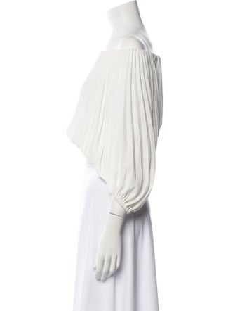 A.L.C. Off-The-Shoulder Three-Quarter Sleeve Crop Top