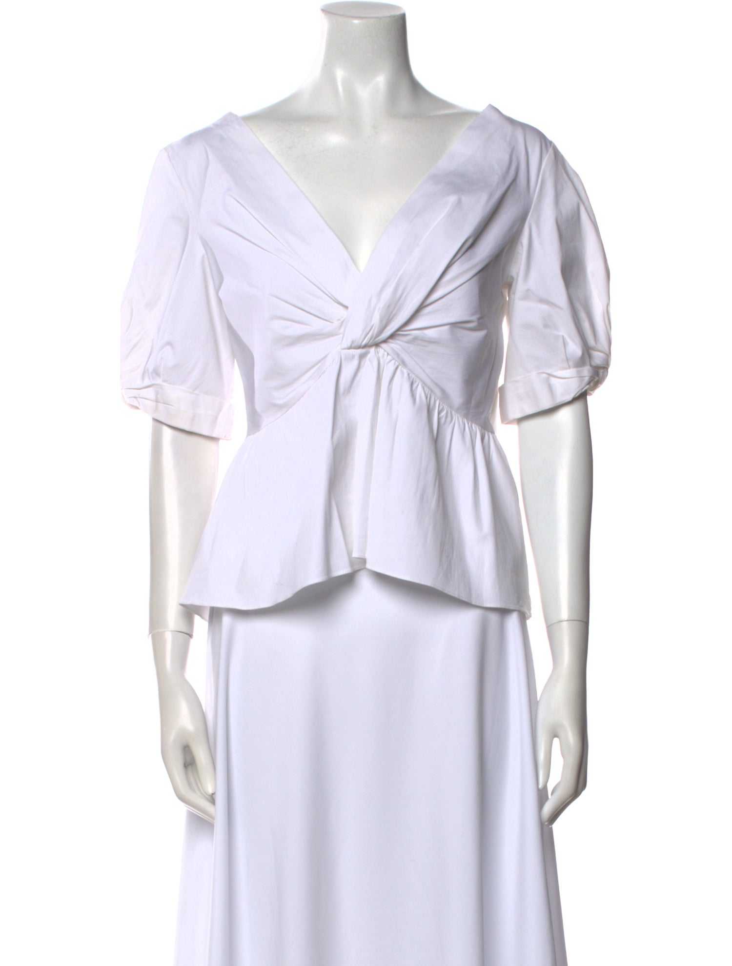 A.L.C. V-Neck Short Sleeve Crop Top