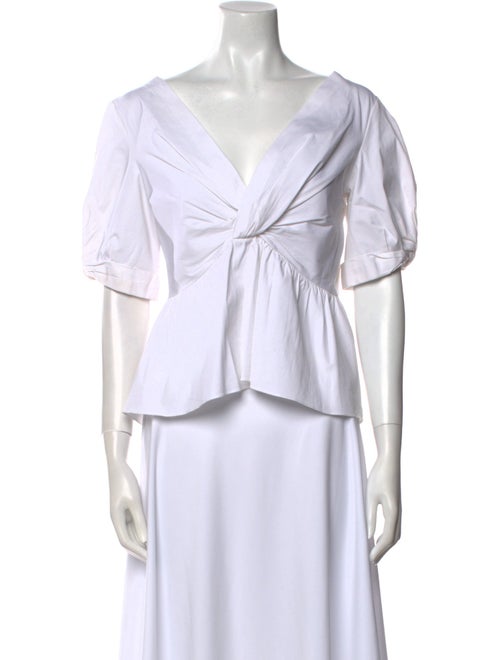 A.L.C. V-Neck Short Sleeve Crop Top