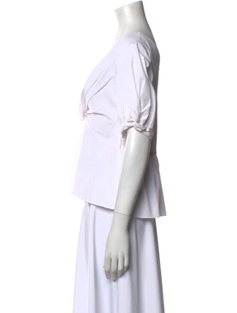 A.L.C. V-Neck Short Sleeve Crop Top