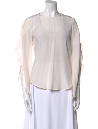 A.L.C. Silk Bateau Neckline Blouse