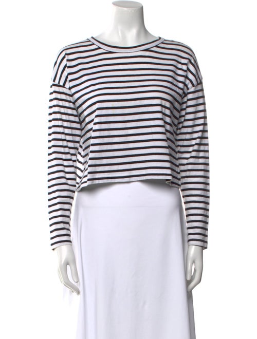 A.L.C. Striped Scoop Neck Crop Top