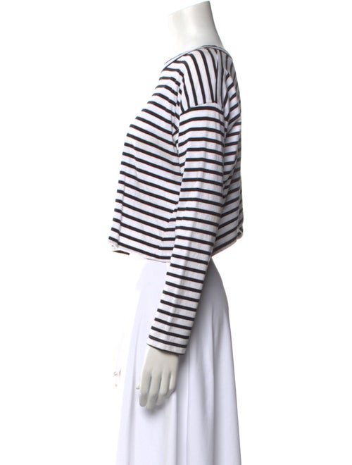 A.L.C. Striped Scoop Neck Crop Top