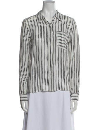A.L.C. Silk Striped Button-Up Top