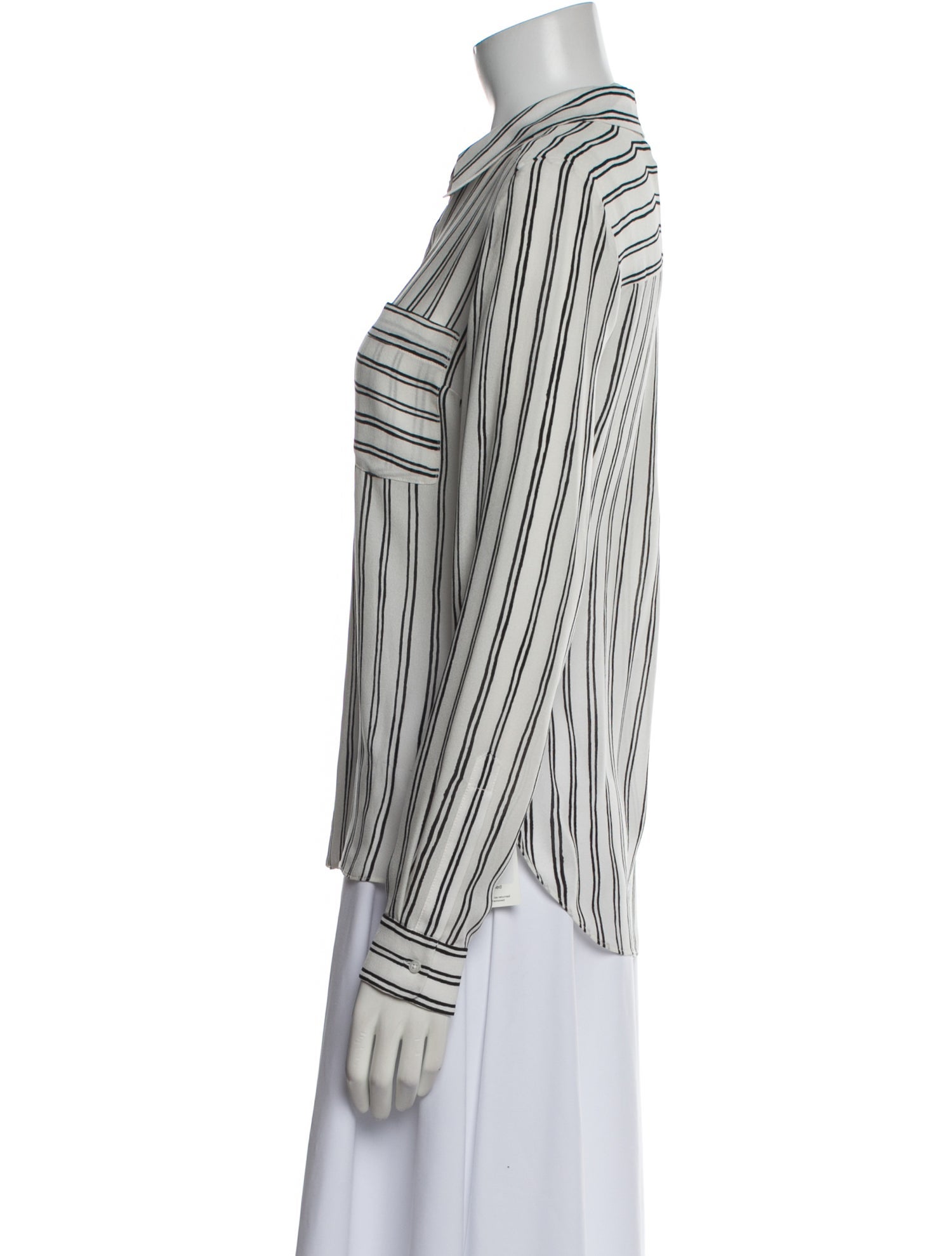 A.L.C. Silk Striped Button-Up Top