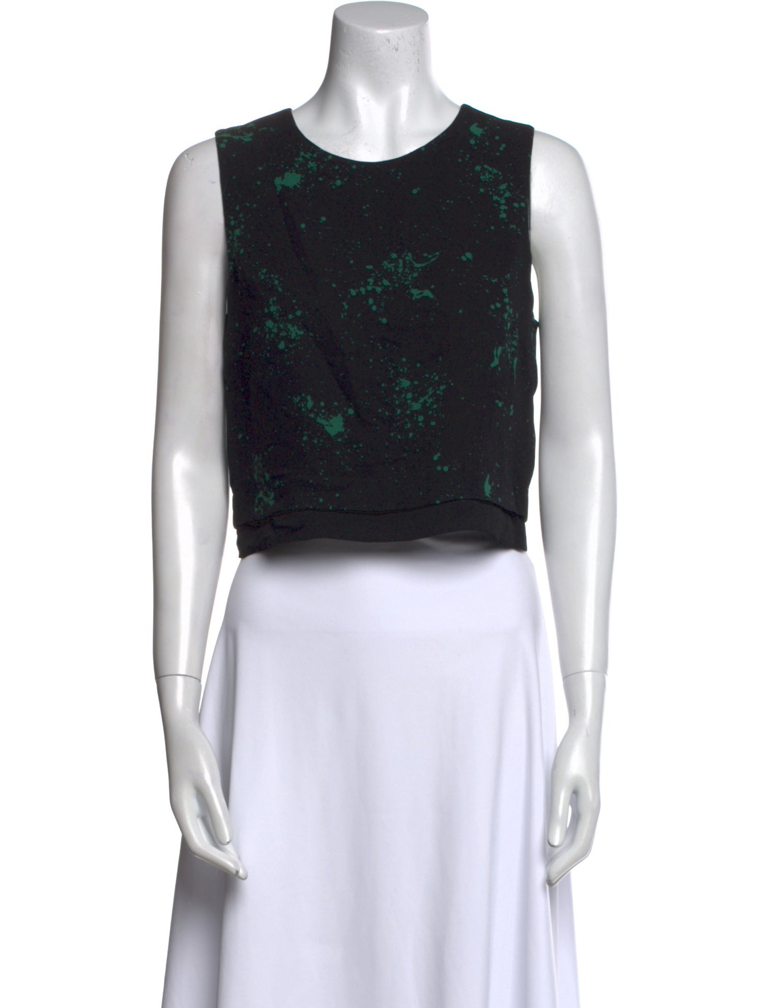 A.L.C. Silk Printed Crop Top