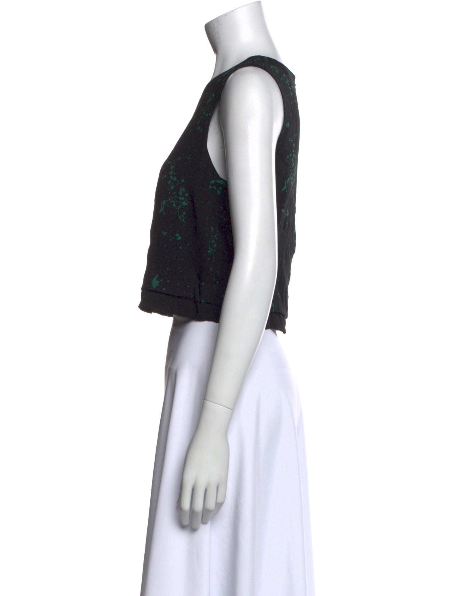 A.L.C. Silk Printed Crop Top