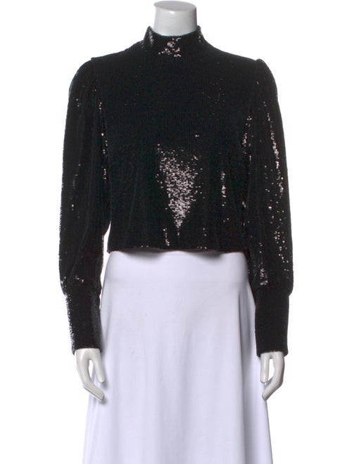 A.L.C. Mock Neck Long Sleeve Crop Top