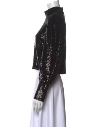 A.L.C. Mock Neck Long Sleeve Crop Top