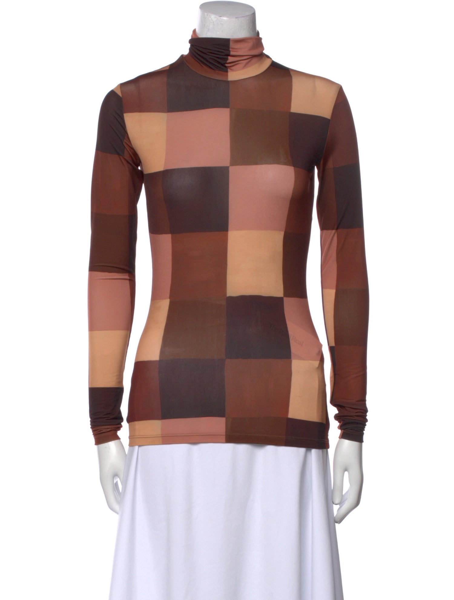 A.L.C. Plaid Print Turtleneck Top