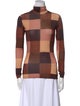 A.L.C. Plaid Print Turtleneck Top