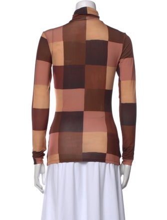 A.L.C. Plaid Print Turtleneck Top