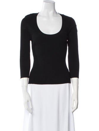 A.L.C. Scoop Neck Three-Quarter Sleeve Top