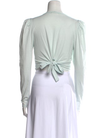 A.L.C. Cowl Neck Long Sleeve Crop Top