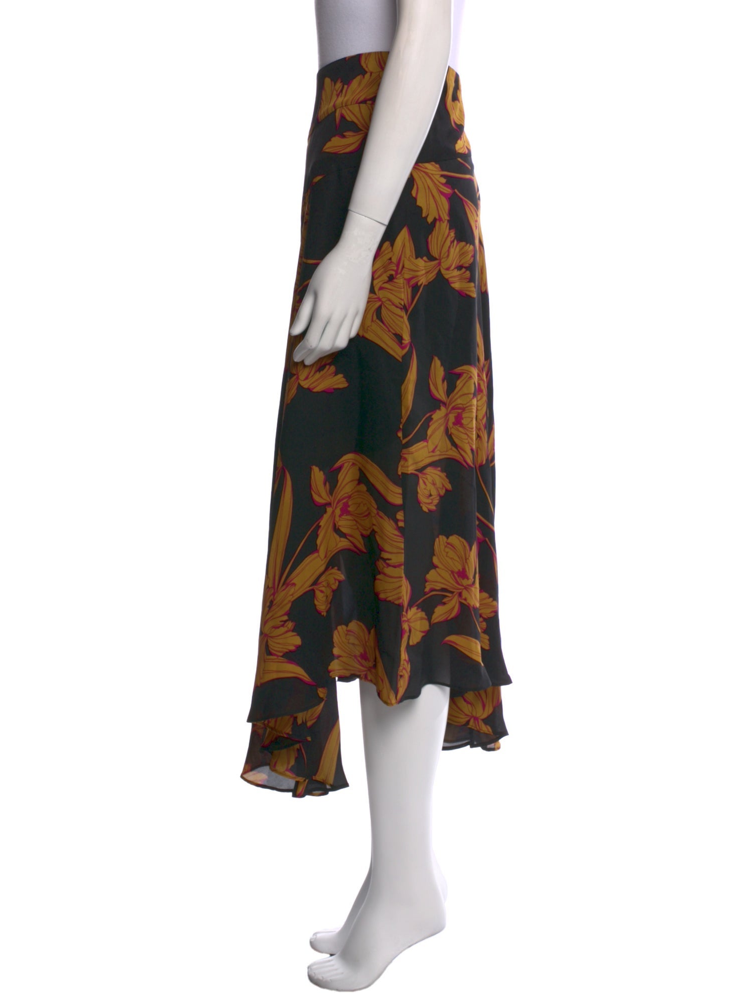 A.L.C. Silk Midi Length Skirt