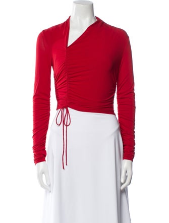 A.L.C. V-Neck Long Sleeve Crop Top