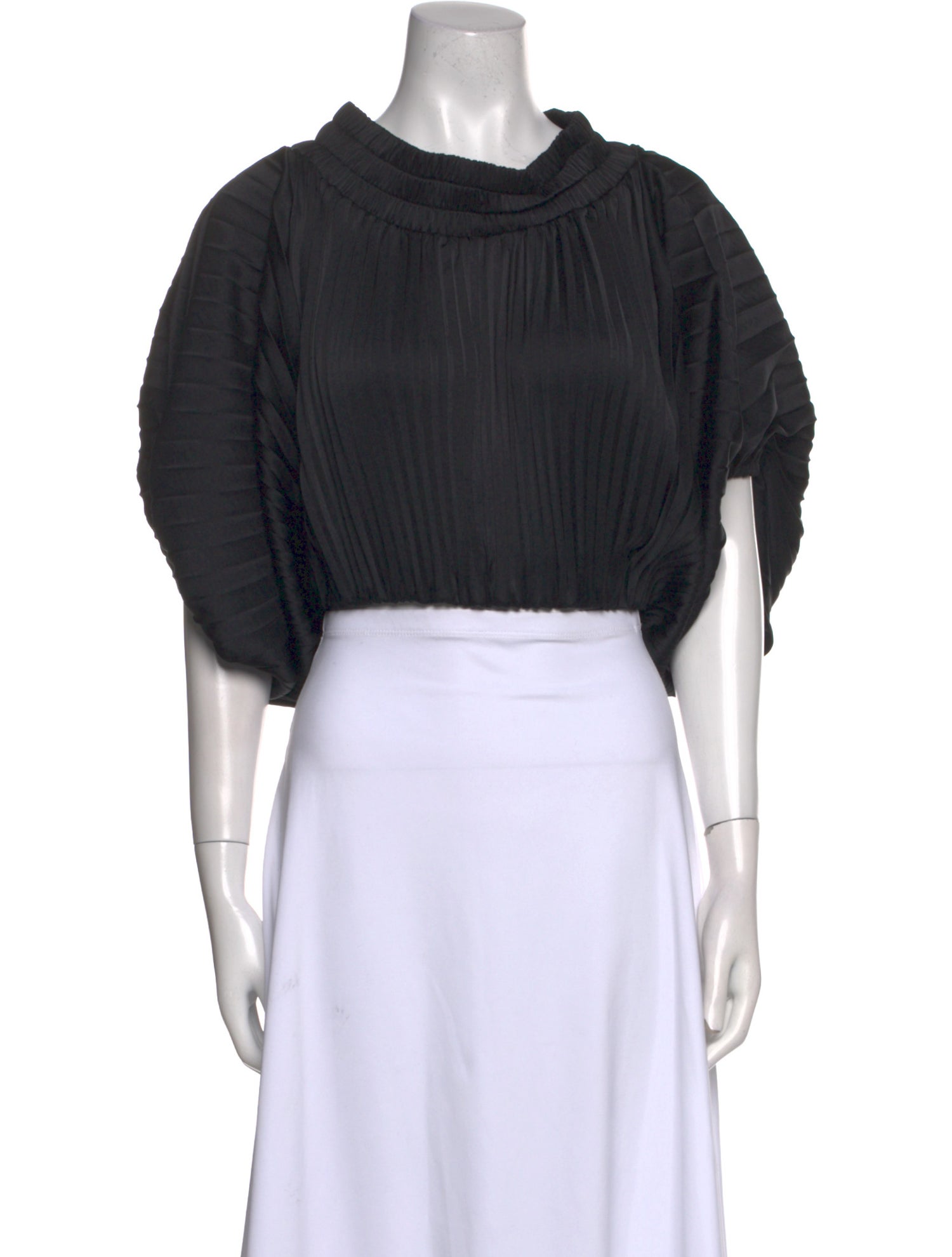 A.L.C. Cowl Neck Short Sleeve Crop Top