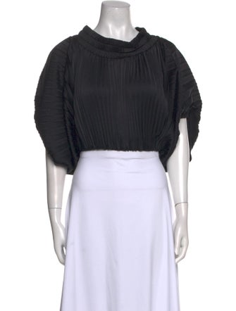 A.L.C. Cowl Neck Short Sleeve Crop Top