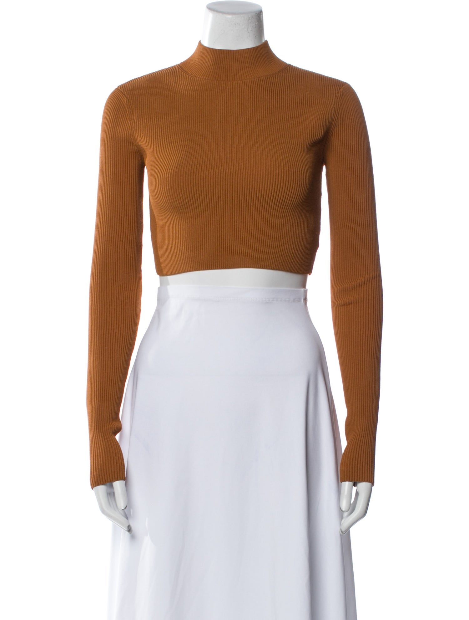 A.L.C. Mock Neck Long Sleeve Crop Top