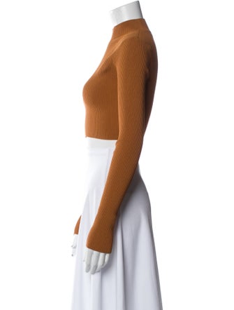 A.L.C. Mock Neck Long Sleeve Crop Top