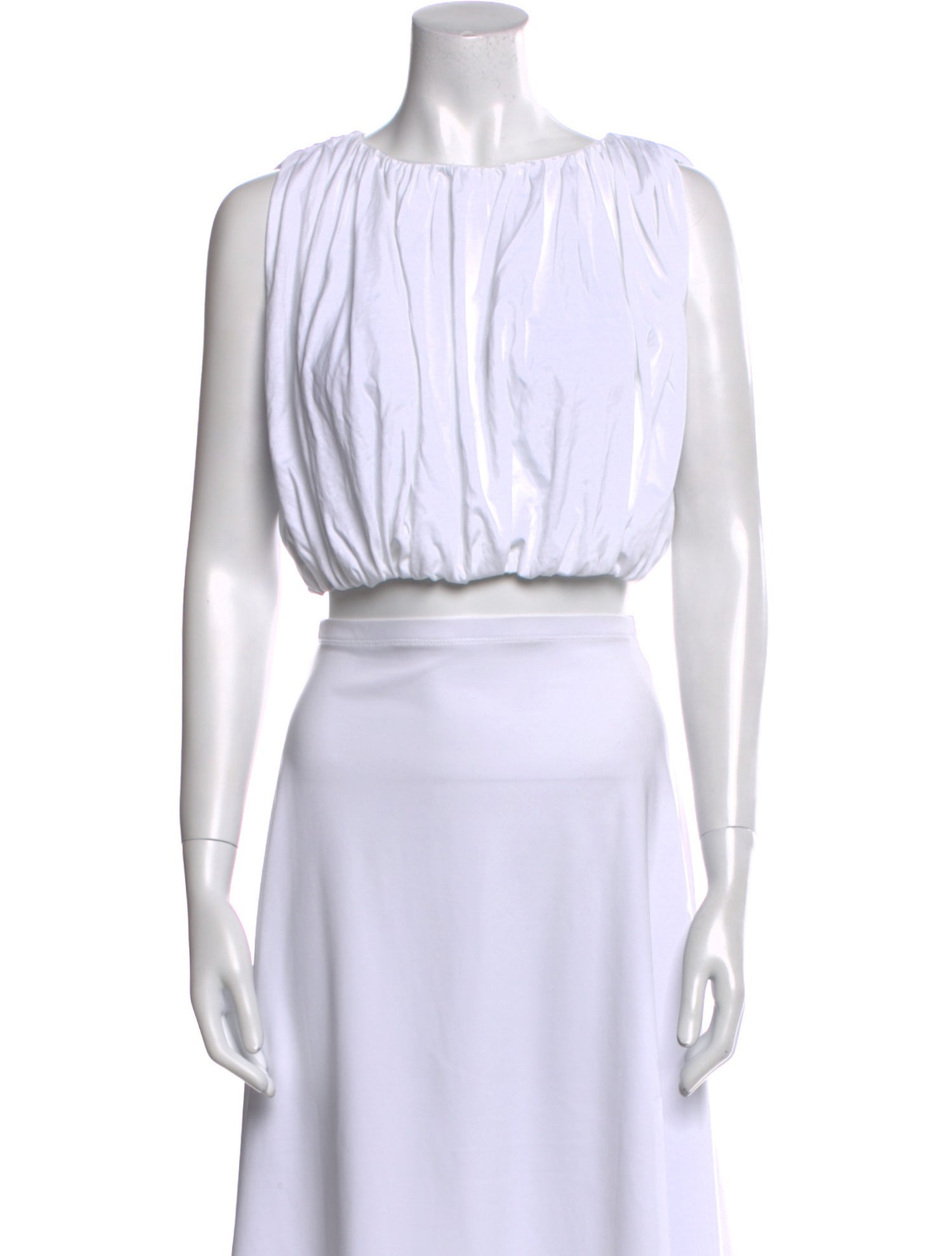 A.L.C. Striped Bateau Neckline Crop Top