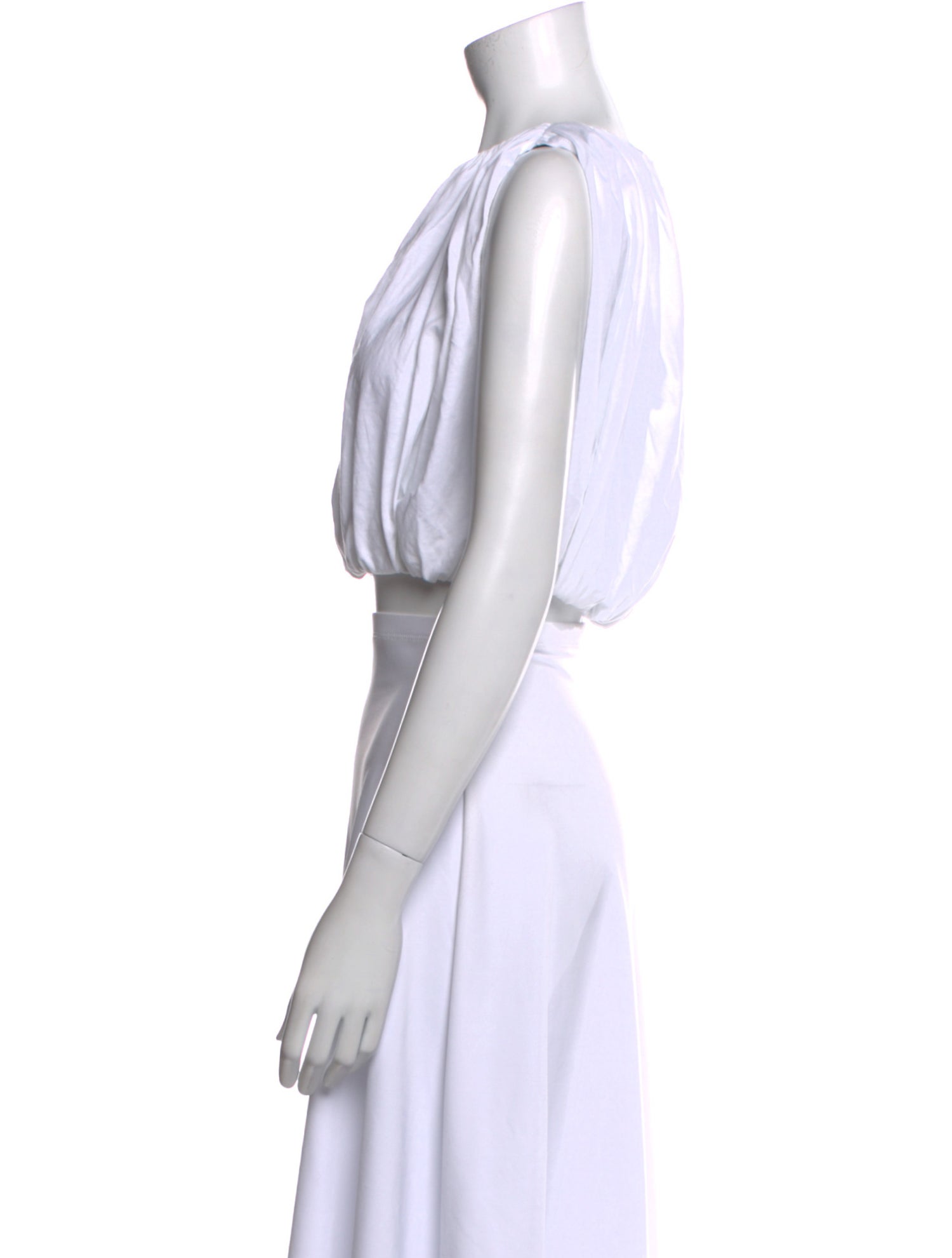 A.L.C. Striped Bateau Neckline Crop Top