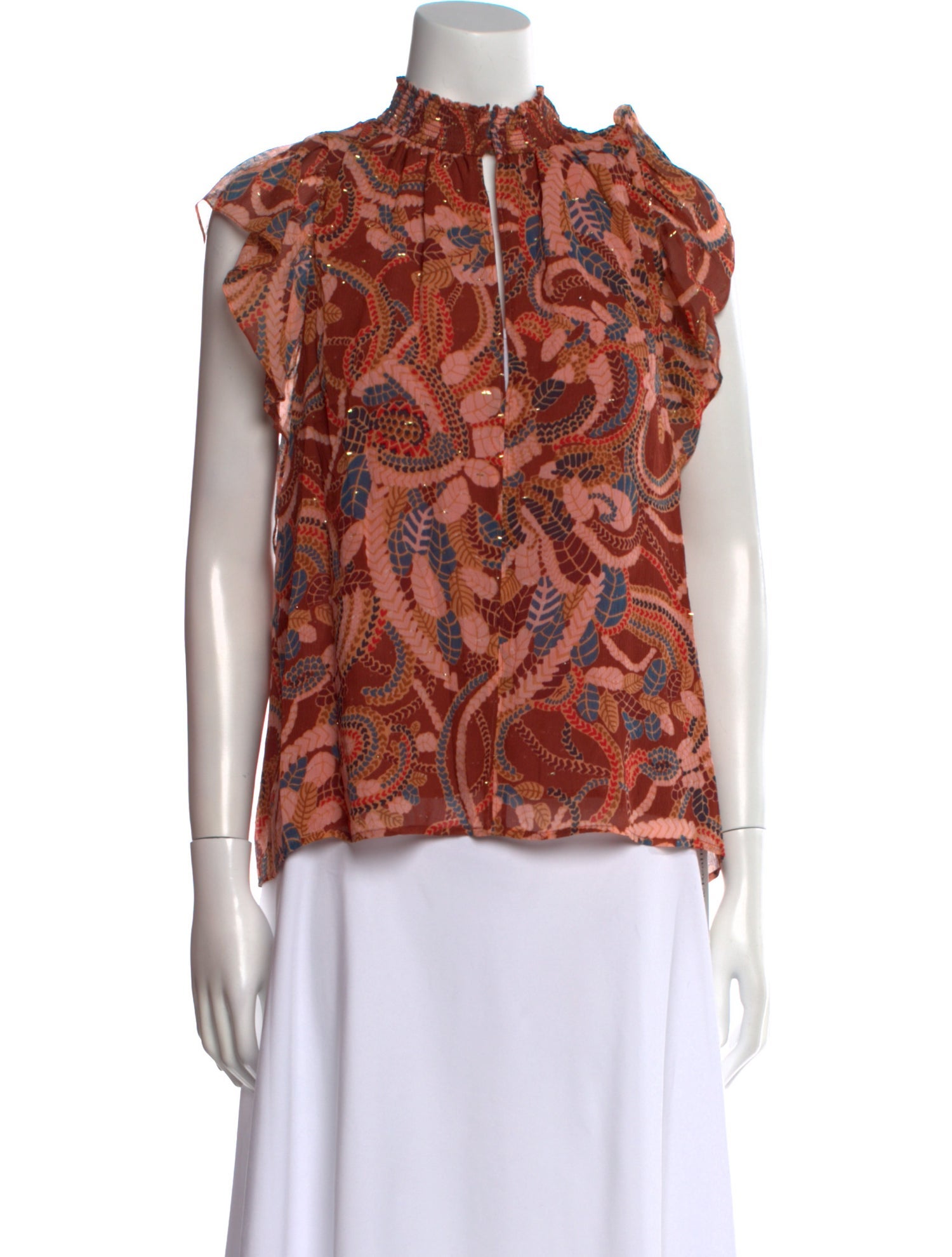 A.L.C. Silk Paisley Print Blouse