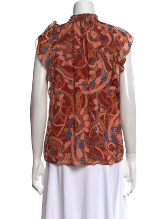 A.L.C. Silk Paisley Print Blouse
