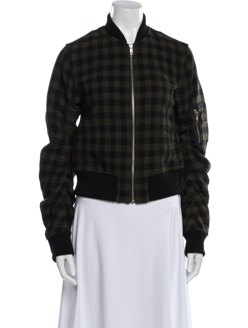 A.L.C. Virgin Wool Plaid Print Bomber Jacket