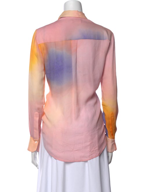 A.L.C. Silk Tie-Dye Print Button-Up Top