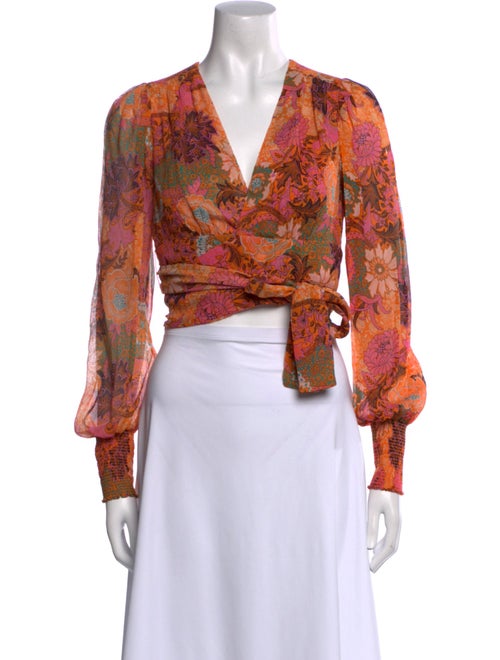 A.L.C. Silk Paisley Print Crop Top