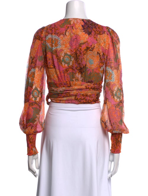 A.L.C. Silk Paisley Print Crop Top