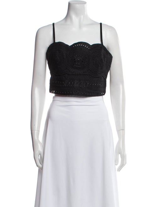 A.L.C. Linen Square Neckline Crop Top